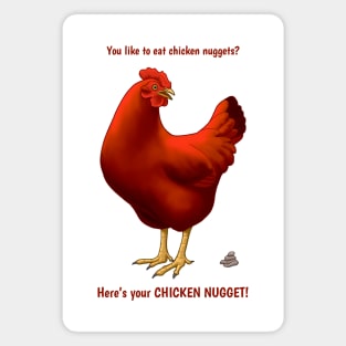 Funny Red Hen Chicken Nuggets Bird Poop Magnet